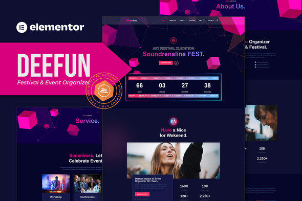 DeeFun - Festival & Event Organizer Elementor Template Kit