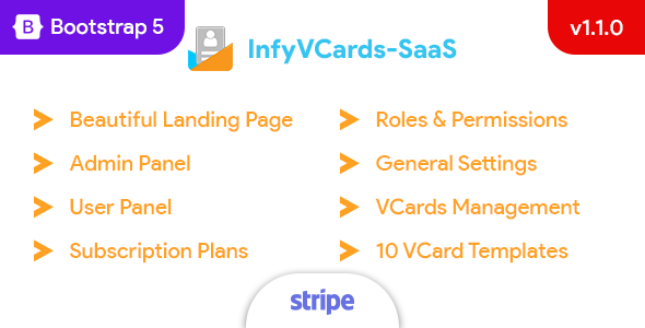 InfyVCards-SaaS - Multi User Business Card Builder SaaS - VCards