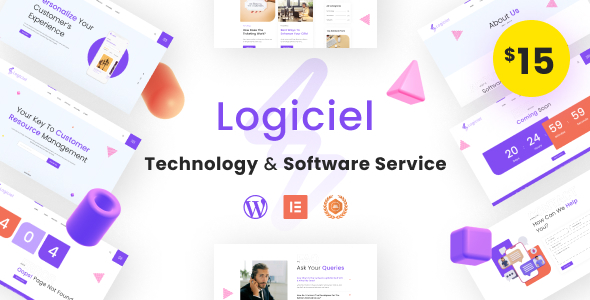Logiciel - Technology & Software Service WordPress Landing Pages