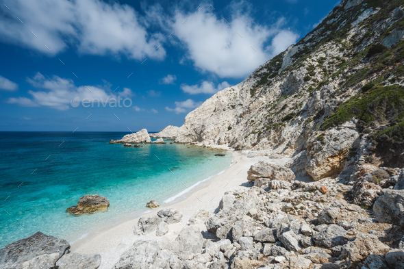 Petani Beach in Kefalonia, Ionian Islands, Greece - Stock Photo - Images