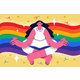 Happy Woman Meditate Feel Relaxed and Healthy