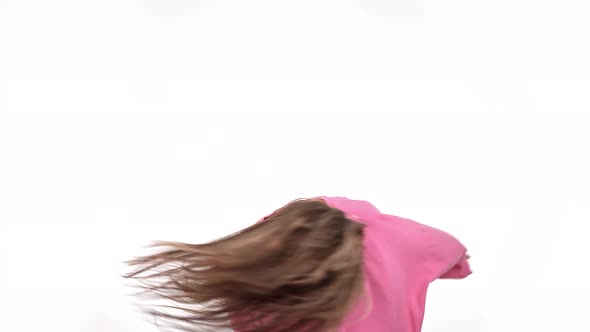 Woman Dancer Performing Funky Hip Hop Dance Movement Isolated alt