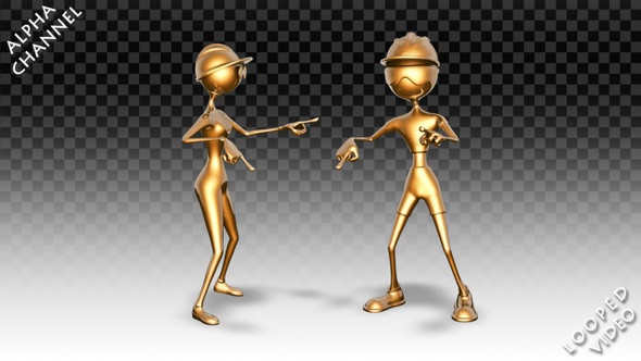 Gold Man and Woman - Dance Robot Pack  alt