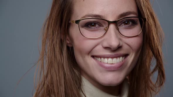 Beautiful Brunette In Glasses alt