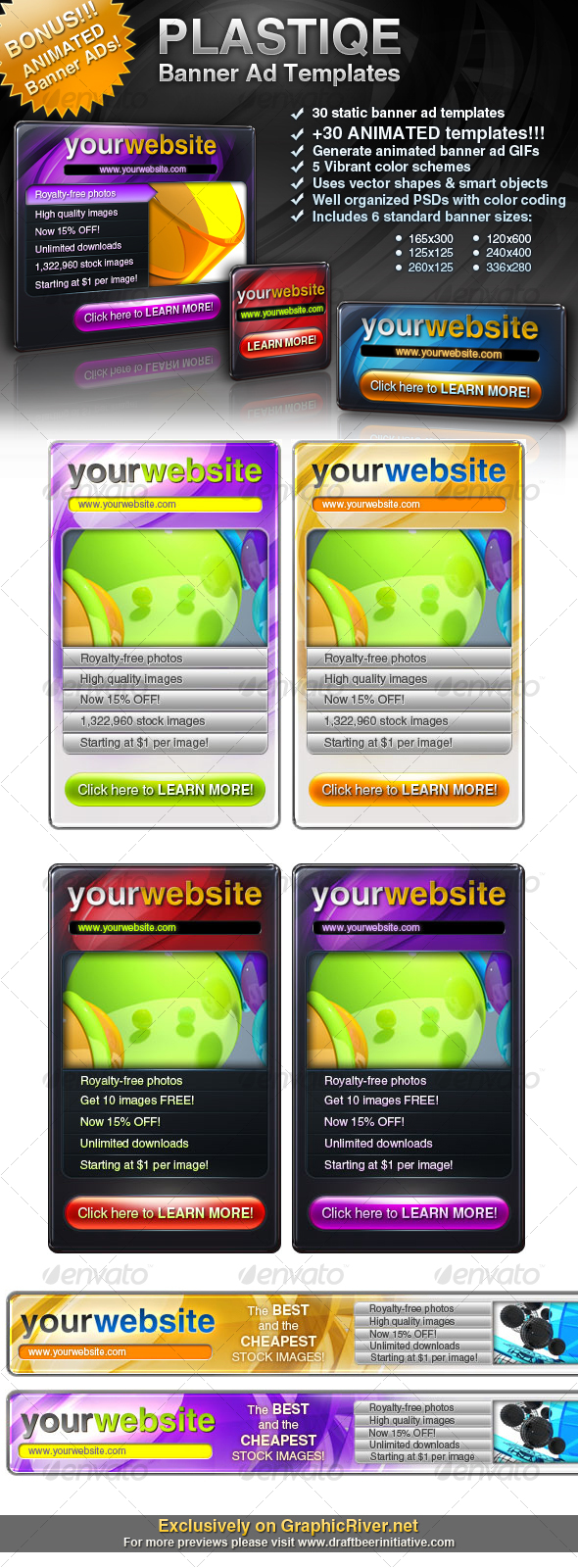 Plastique Banner Ad Templates +Bonus! - Web Elements