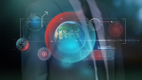 Augmented Reality Infographics With The Planet In The Center HD alt