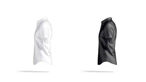 Blank black and white short sleeve shirt mockup, looped rotation alt
