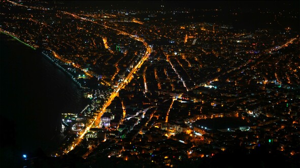 Night Harbor City by the Ocean alt