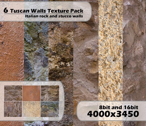 Rustic Tuscan Wall 6 Pack by facade GraphicRiver