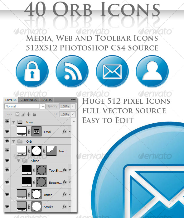 40 High Quality Photoshop Icons