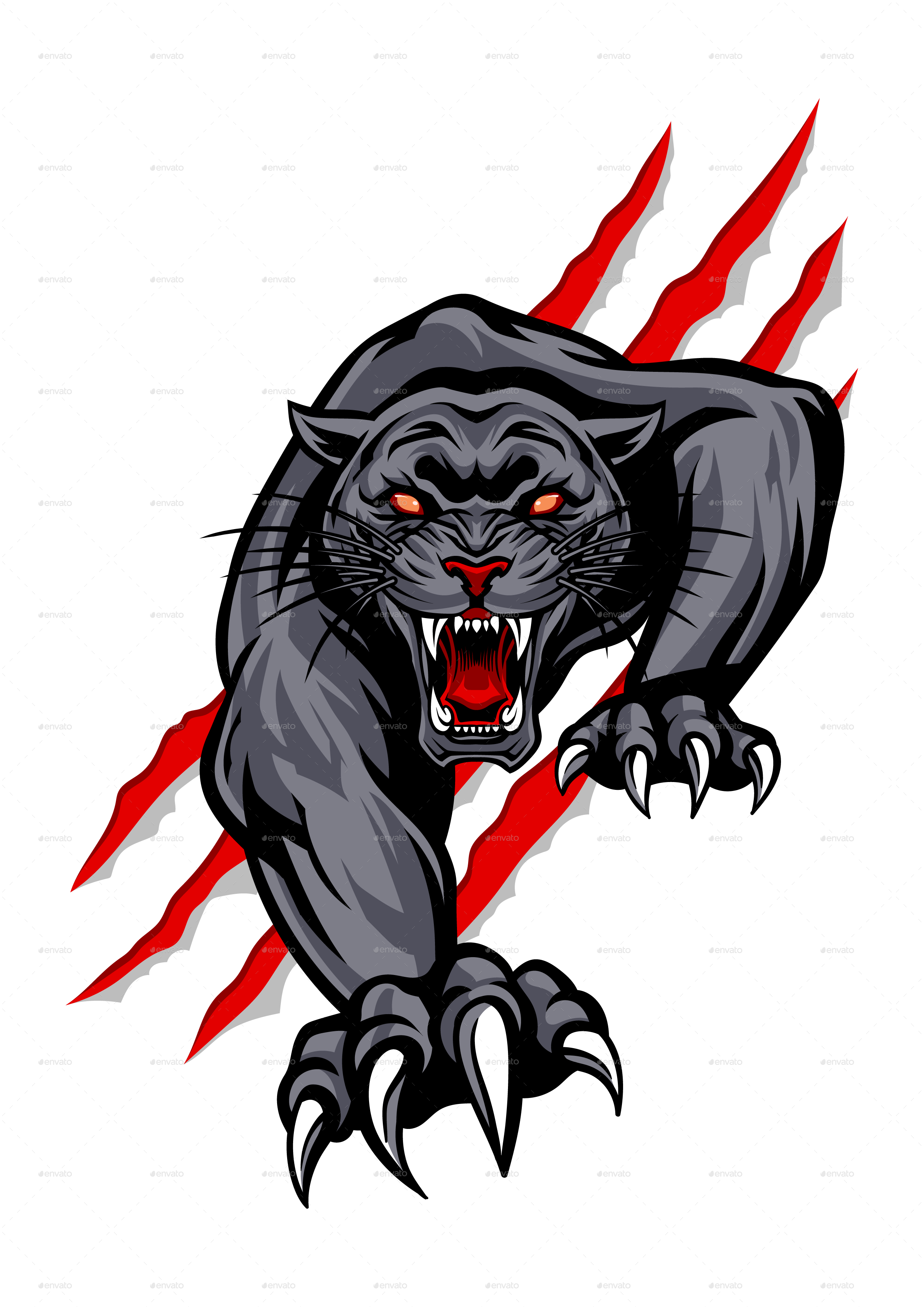 Black Panther Mascot Logo by anggaagustiya | GraphicRiver