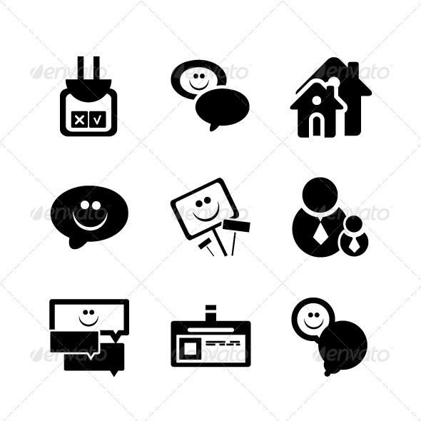 Vector Social Network Icons - Communications Technology