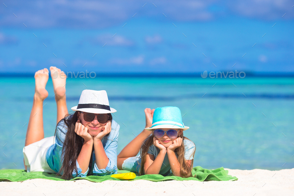 Child protection sun cream - Stock Photo - Images