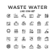 Set Line Icons of Waste Water