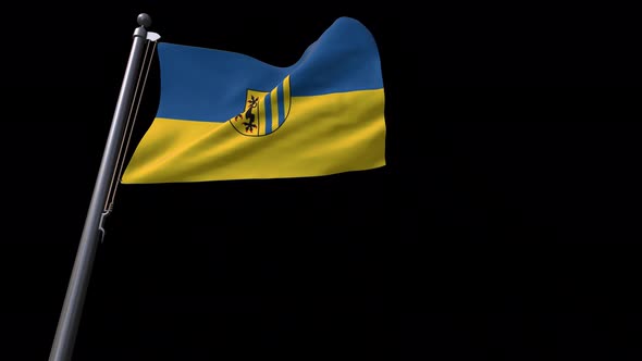 Leipzig City  Flag Germany  With Alpha Channel 4K alt
