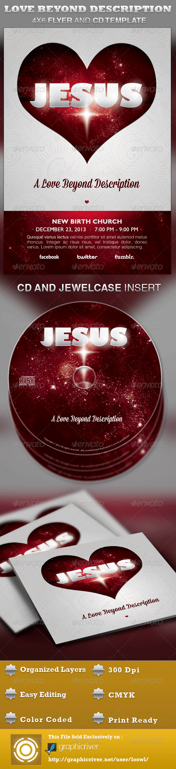 A Love Beyond Description Church Flyer and CD - Church Flyers
