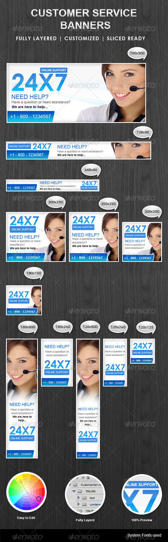 Customer Support Banner - Banners & Ads Web Elements