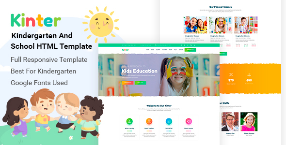 Kinter — Kids Kindergarten & School HTML5 Template