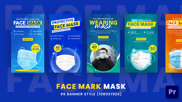 Face Mark Mask Ads Set Stories Pack For Premiere Pro