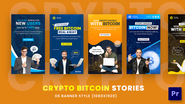 Crypto Bitcoin Stories Pack For Premiere Pro