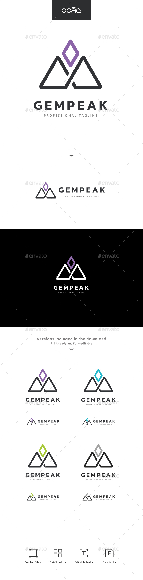 Gem Peak Mountain Logo