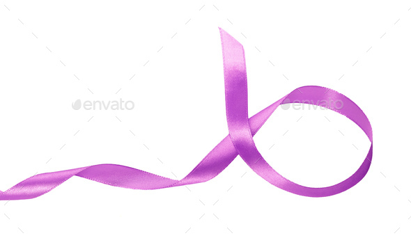 Pink ribbon bow isolated on white background, Stock image