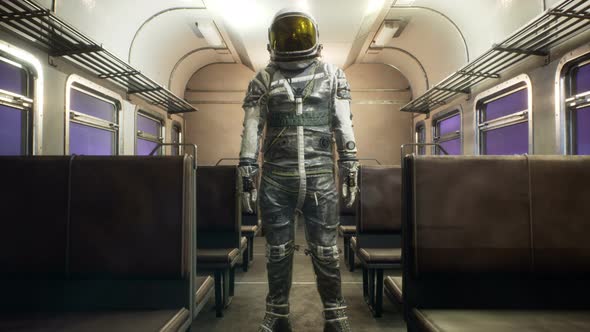 Astronaut On An Interstellar Space Train