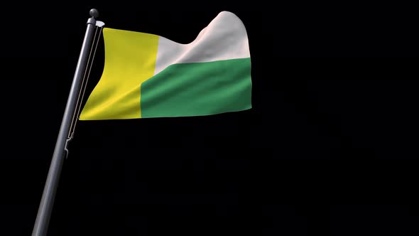 Flag Of Zielona Góra City (Poland) With Alpha Channel 4K alt