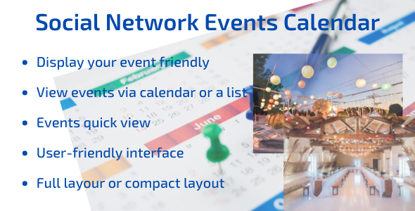 Social Network Events Calendar For PHP