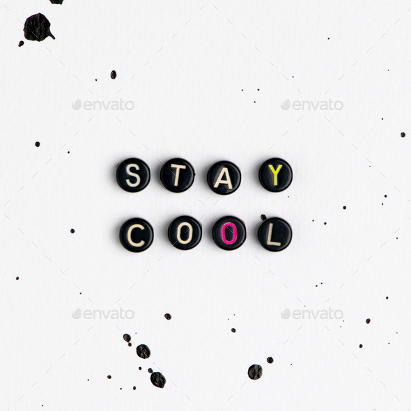 STAY COOL beads text typography on white Stock Photo by Rawpixel