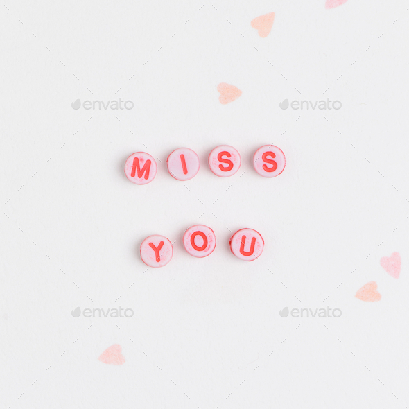 MISS YOU beads message typography