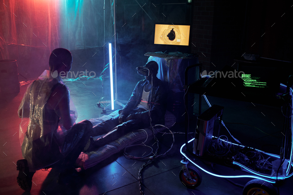 People exploring the artificial intelligence in studio - Stock Photo - Images