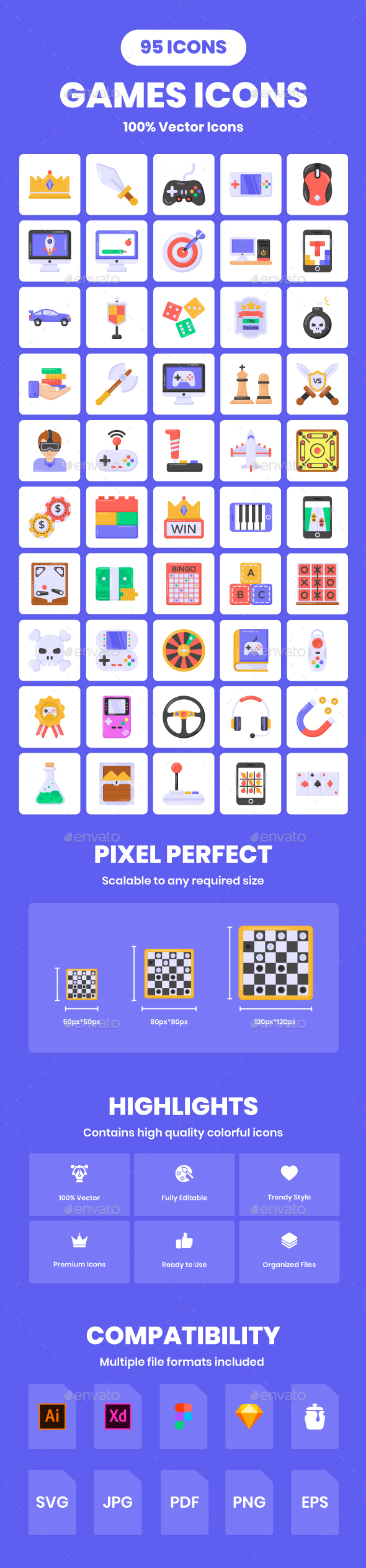 Flat Detailed Games Icons