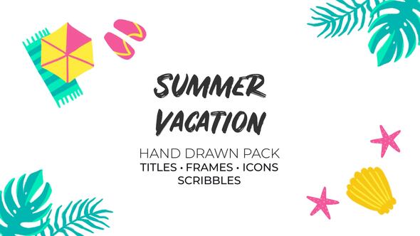 Summer Vacation. Hand Drawn Pack