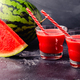 Fresh tasty delicious watermelon juice on a dark background - PhotoDune Item for Sale