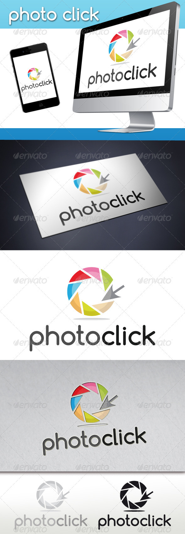 Photo Click Photographer Portfolio Logo - Objects Logo Templates