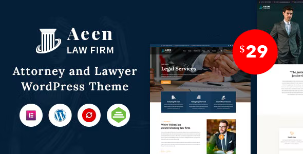 Aeen - Attorney and Lawyer WordPress Theme