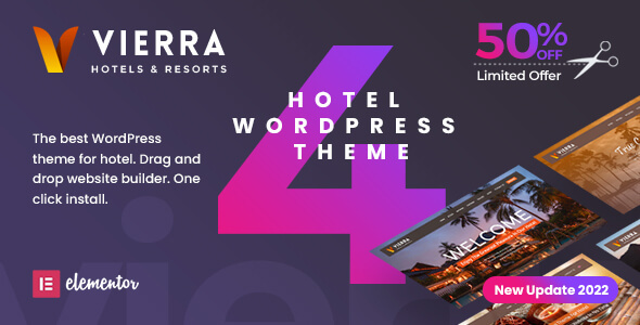 Vierra - Hotel, Resort, Inn & Booking Elementor WordPress Theme