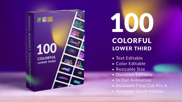 100 Colorful Lower Thirds | Final Cut Pro X & Apple Motion