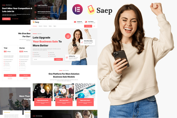 Saep - eCommerce App SaaS Showcase Elementor Template Kit