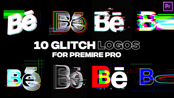 Glitch Logos For Premiere Pro | 10 in 1