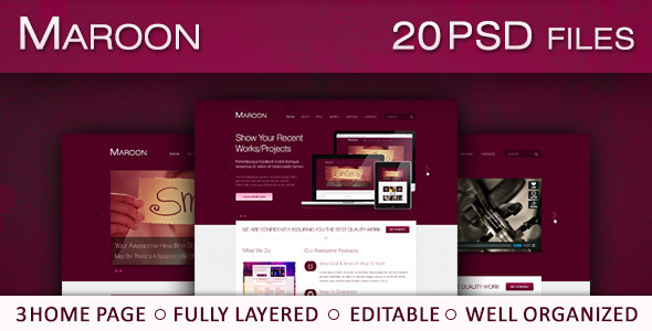 Maroon - Smooth & Clean PSD Theme - Creative PSD Templates