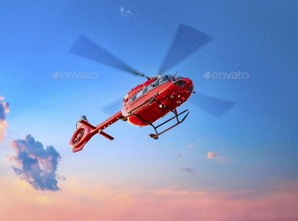 Helicopter. Air transportation. Air ambulance
