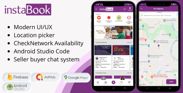 Online books and tutor ads listing android app | With full admin panel