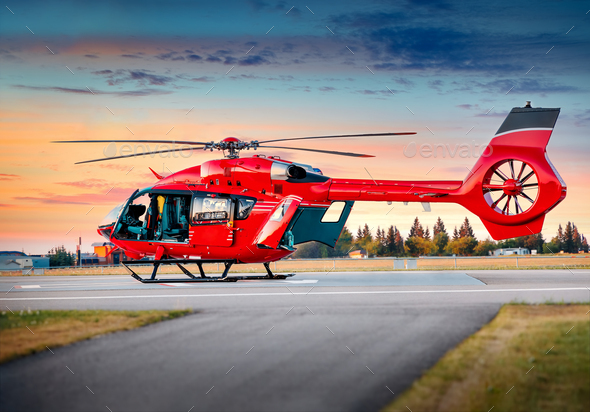 Air transportation. Helicopter. Air ambulance