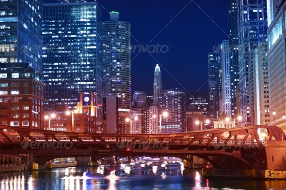 Chicago Franklin Bridge - Stock Photo - Images