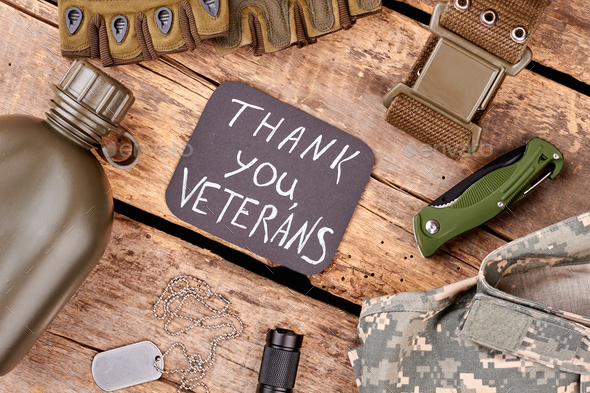 Thank you veterans, flat lay