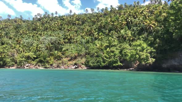 View from the boat on the Samana Peninsula in the Dominican Republic