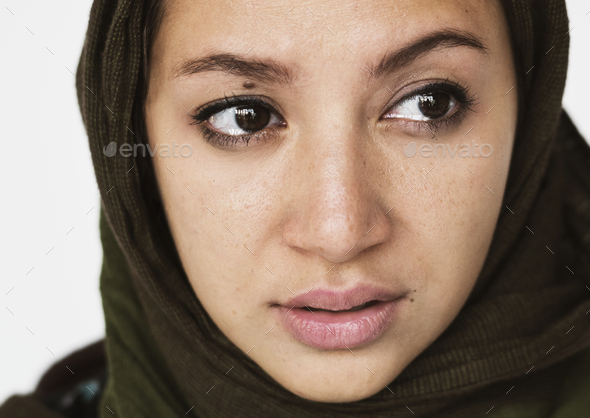 Portrait of a woman in hijab - Stock Photo - Images