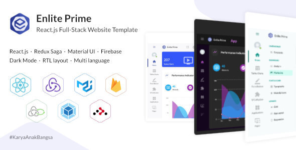 Excellent Enlite Prime - React Admin Dashboard Template For Full-Stack Developer